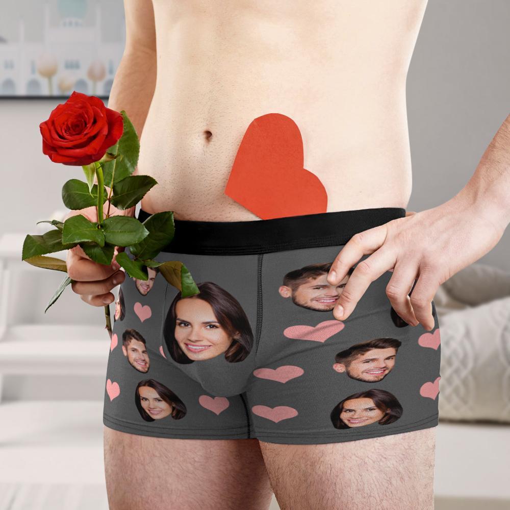 Custom Face Boxer Briefs Double Head 3D Online Preview Gifts for Boyfriend Couple Gifts