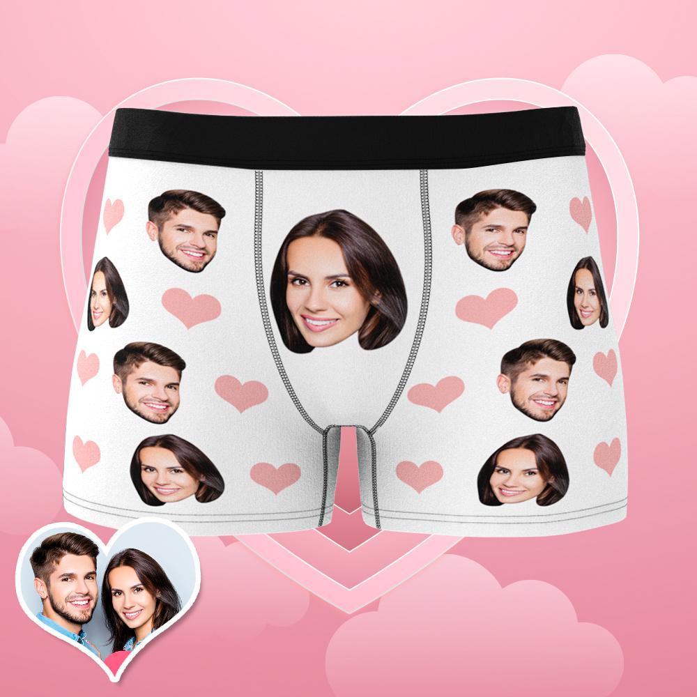 Custom Face Boxer Briefs Double Head 3D Online Preview Gifts for Boyfriend Couple Gifts