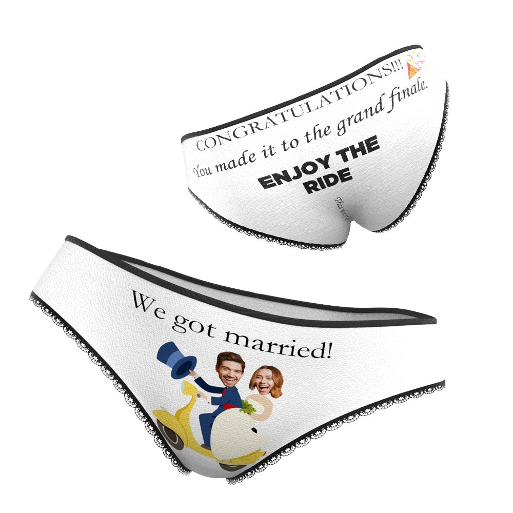 Custom Face Underwear Funny Wedding Panties Personalized Honeymoon Gift - soufeelau