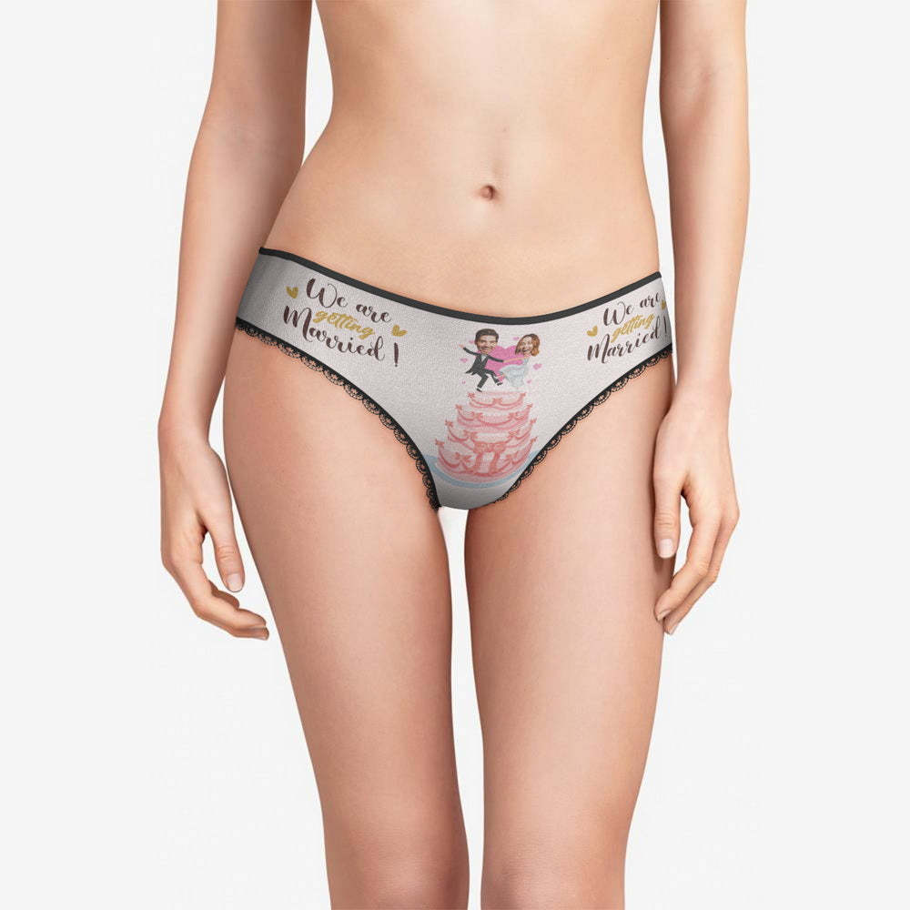 Custom Face Underwear We're Getting Married Panties Wedding Gift - soufeelau