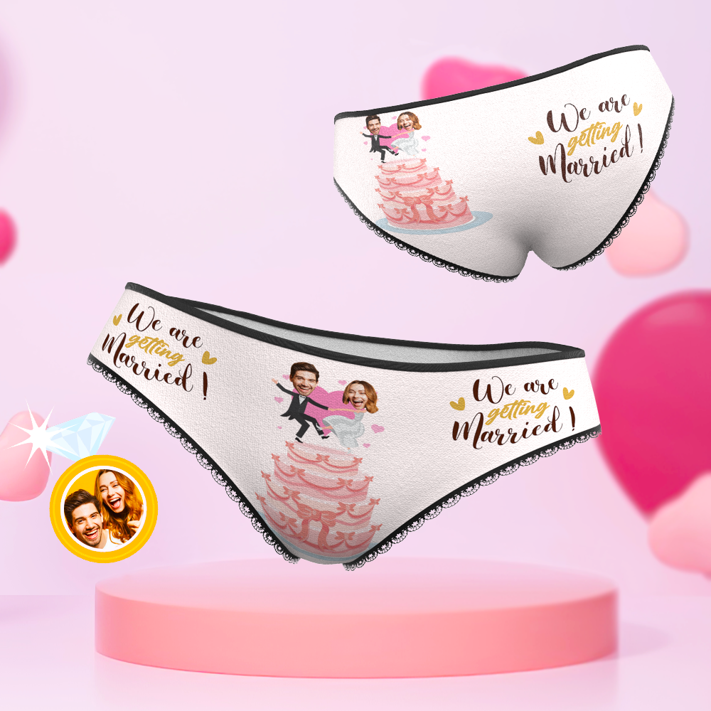 Custom Face Underwear We're Getting Married Panties Wedding Gift - soufeelau