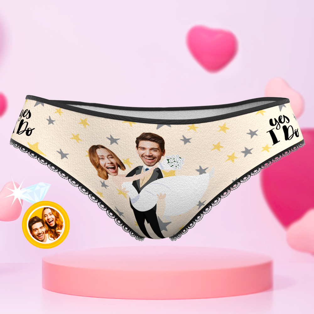 Custom Face Underwear Personalized Yes I Do Panties Wedding Gift - soufeelau