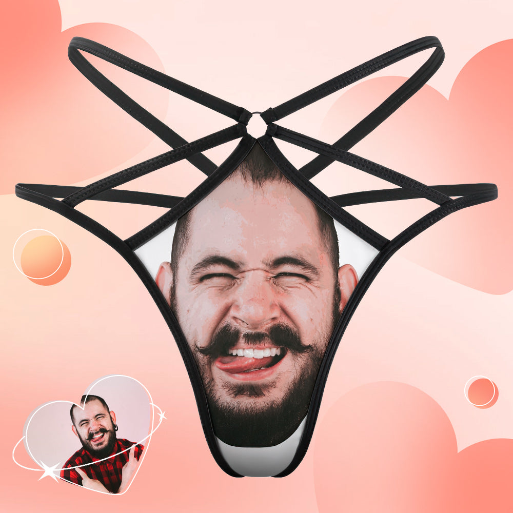 Custom Face Thong Women's Custom Printed Face Sexy Funny Thong - soufeelau