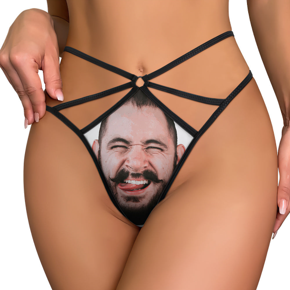 Custom Face Thong Women's Custom Printed Face Sexy Funny Thong - soufeelau