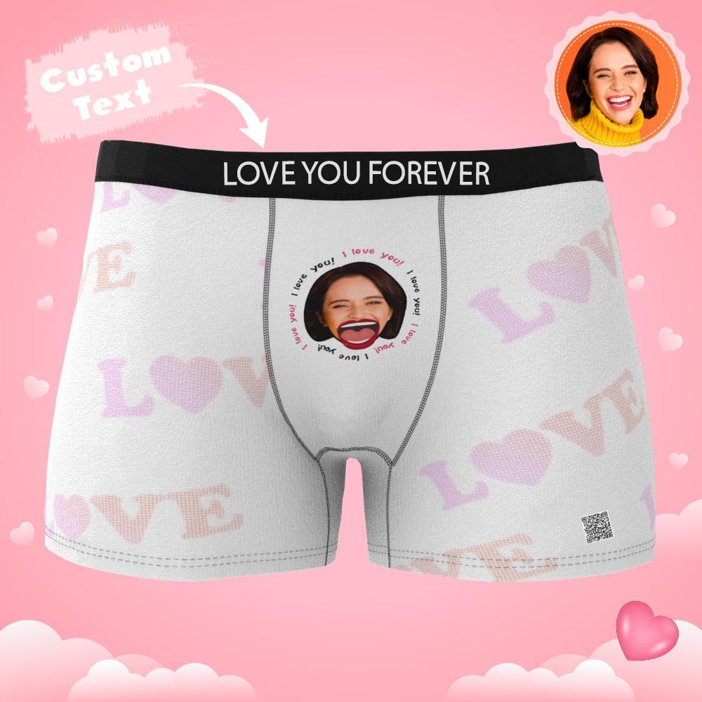 Custom Photo Boxer Kiss Underwear Men's Underwear Gift For Boyfriend AR View - soufeelau