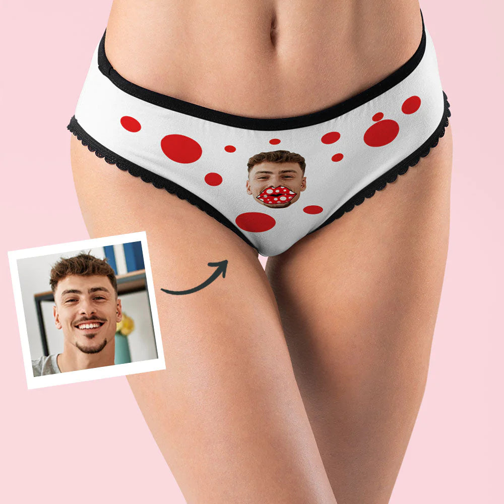 Custom Face Boxers Personalized Funny Lips Valentine's Day Gift For Her - soufeelau