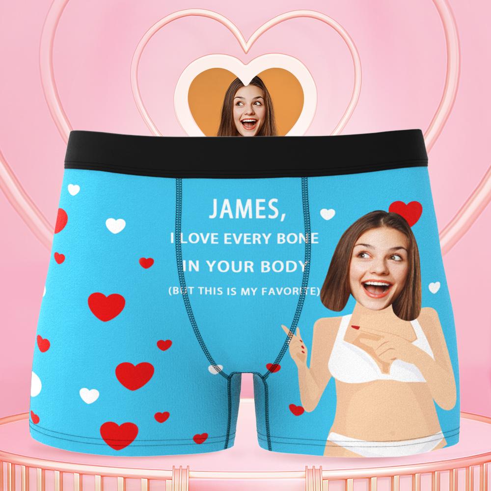 Custom Photo Boxer Funny Face Underwear Gifts for Husband/Him - Men's - soufeelau