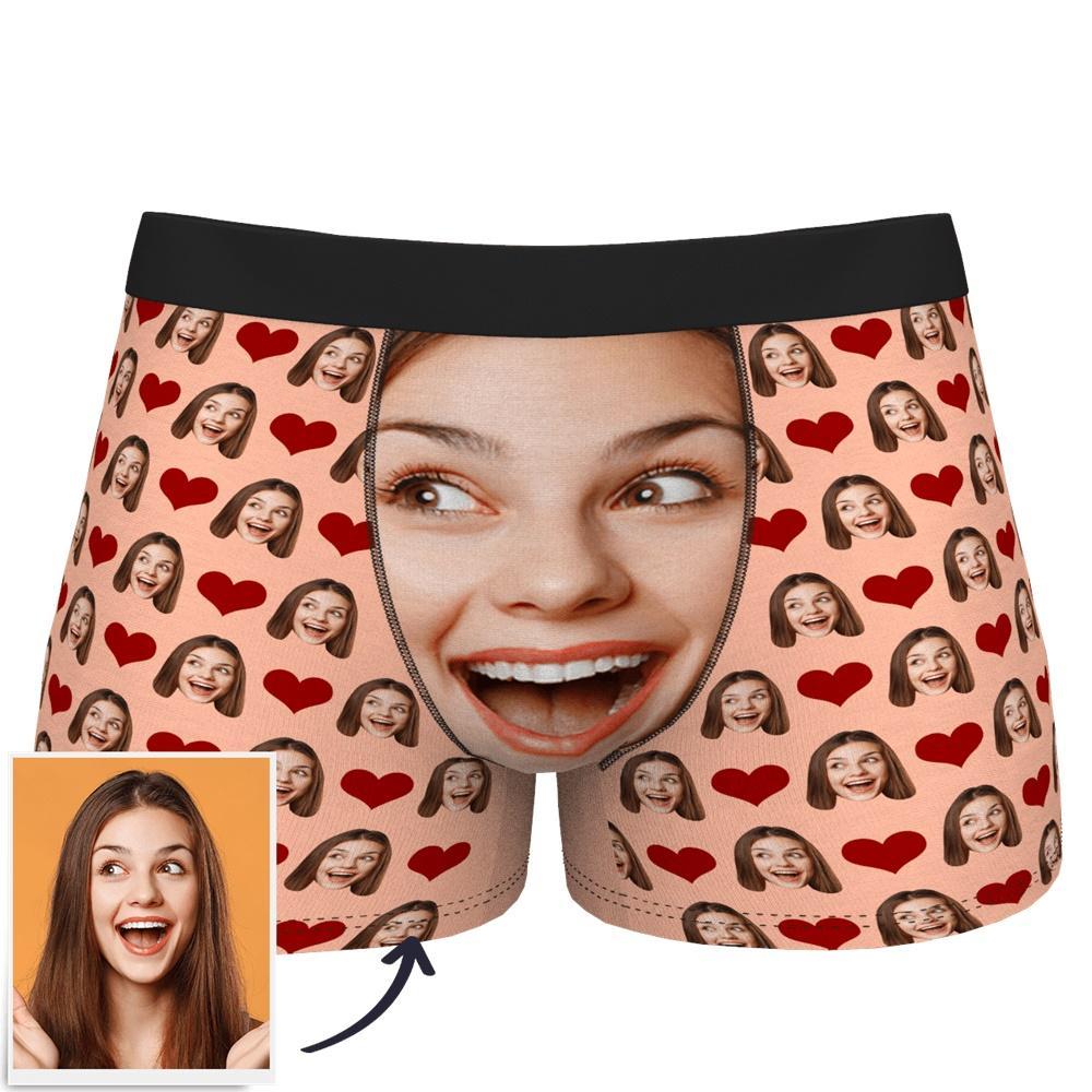 Custom Face Boxer Shorts Love Heart