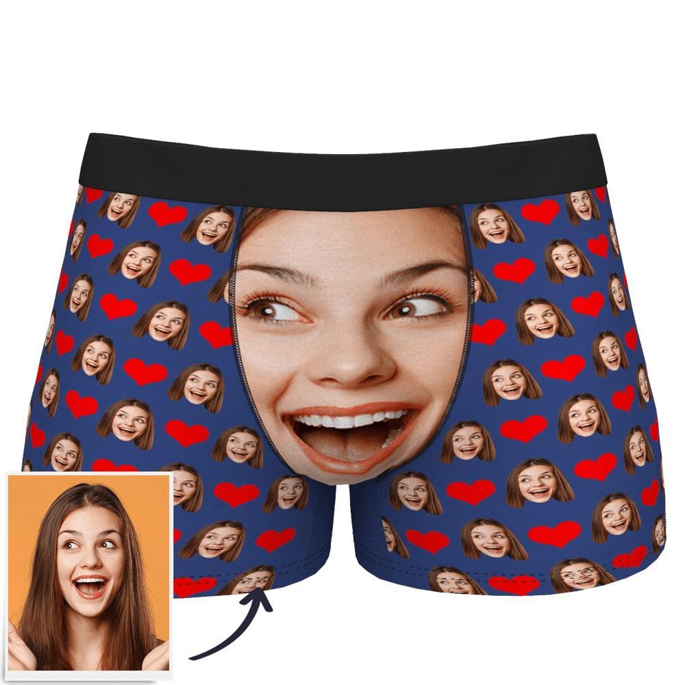 Custom Face Boxer Shorts Love Heart