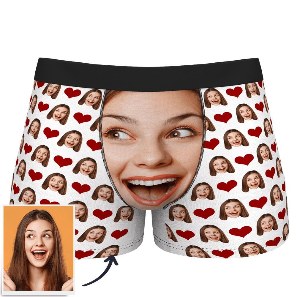 Custom Face Boxer Shorts Love Heart