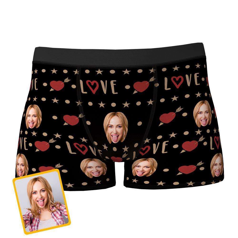 Custom Face Boxers Love Personalized Funny Naughty Underwear Gift For Boyfriend