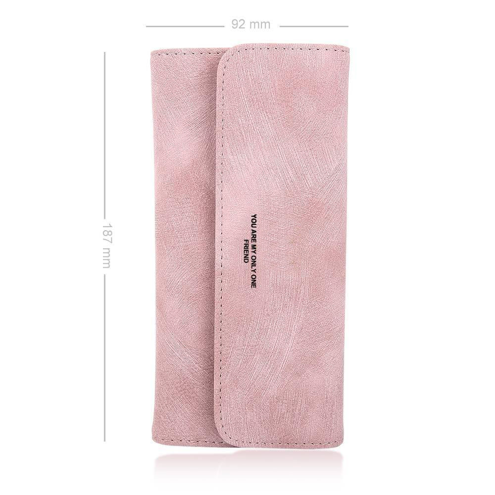 Women's Photo Engraved Trifold Photo Wallet - Red Leather