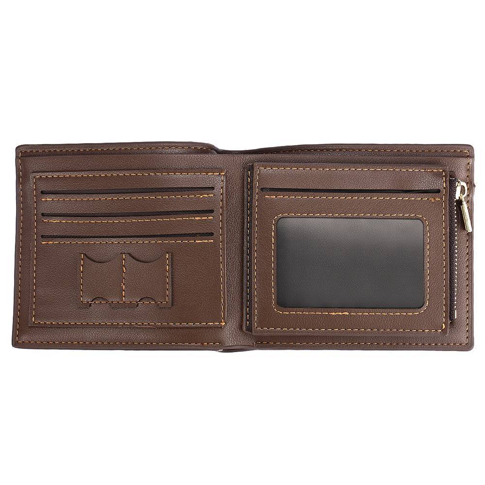 Custom Engraved Photo Wallet Special Official Gifts For Men, Brown