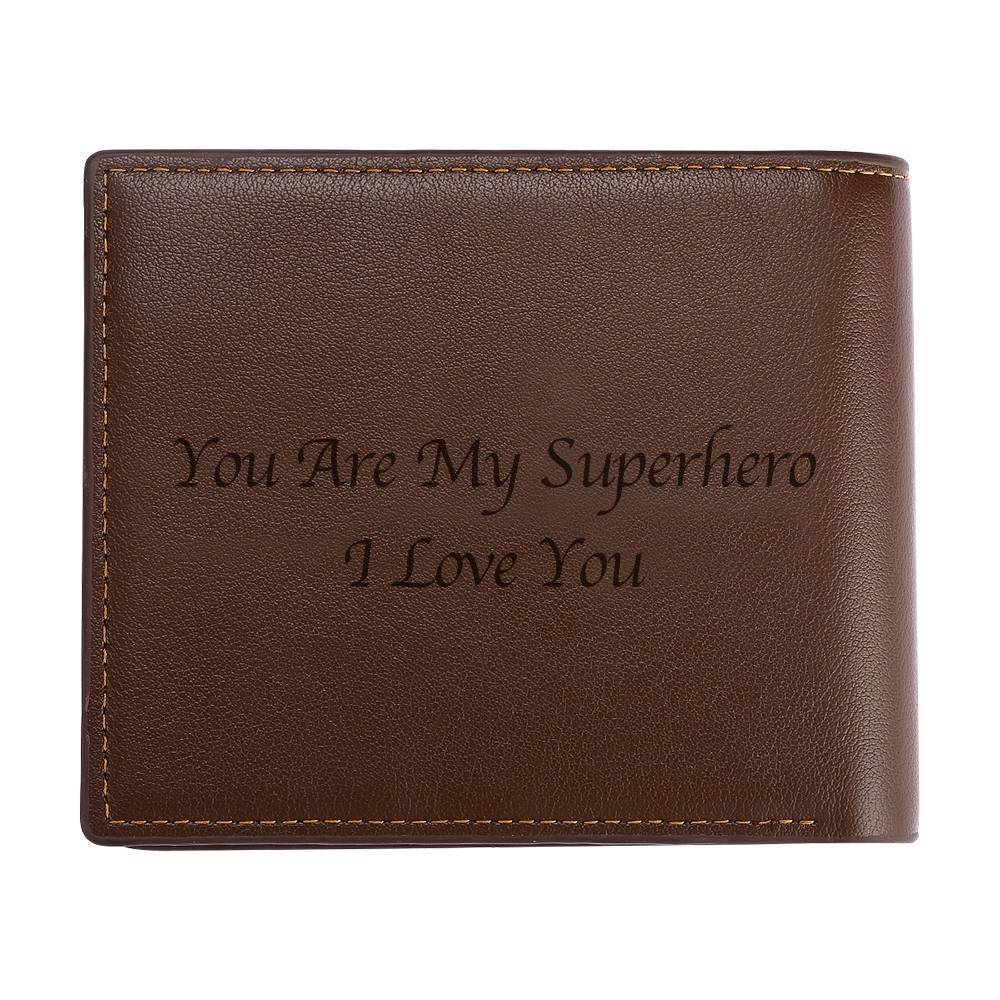 Custom Engraved Photo Wallet Special Official Gifts For Men, Brown