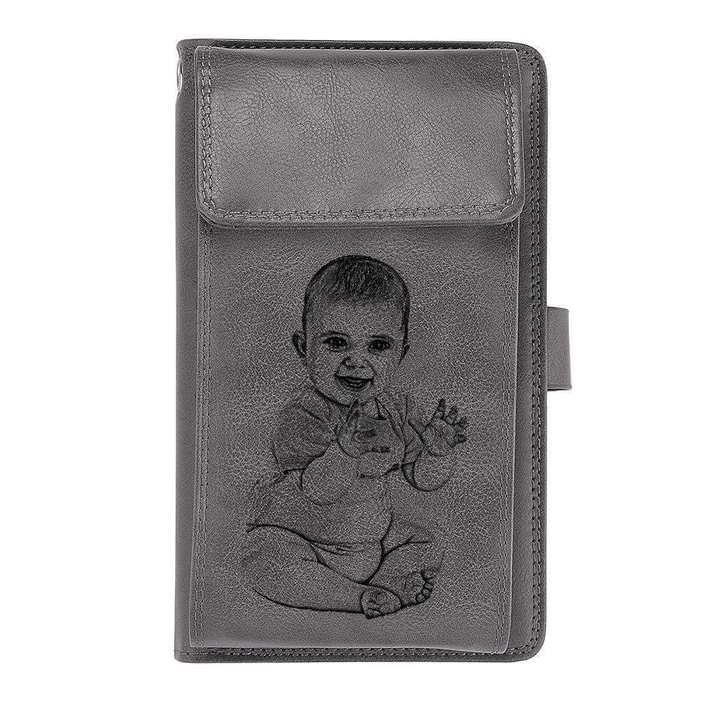 Photo Engraved Wallet Personalized Mens Wallet Photo Wallet Case