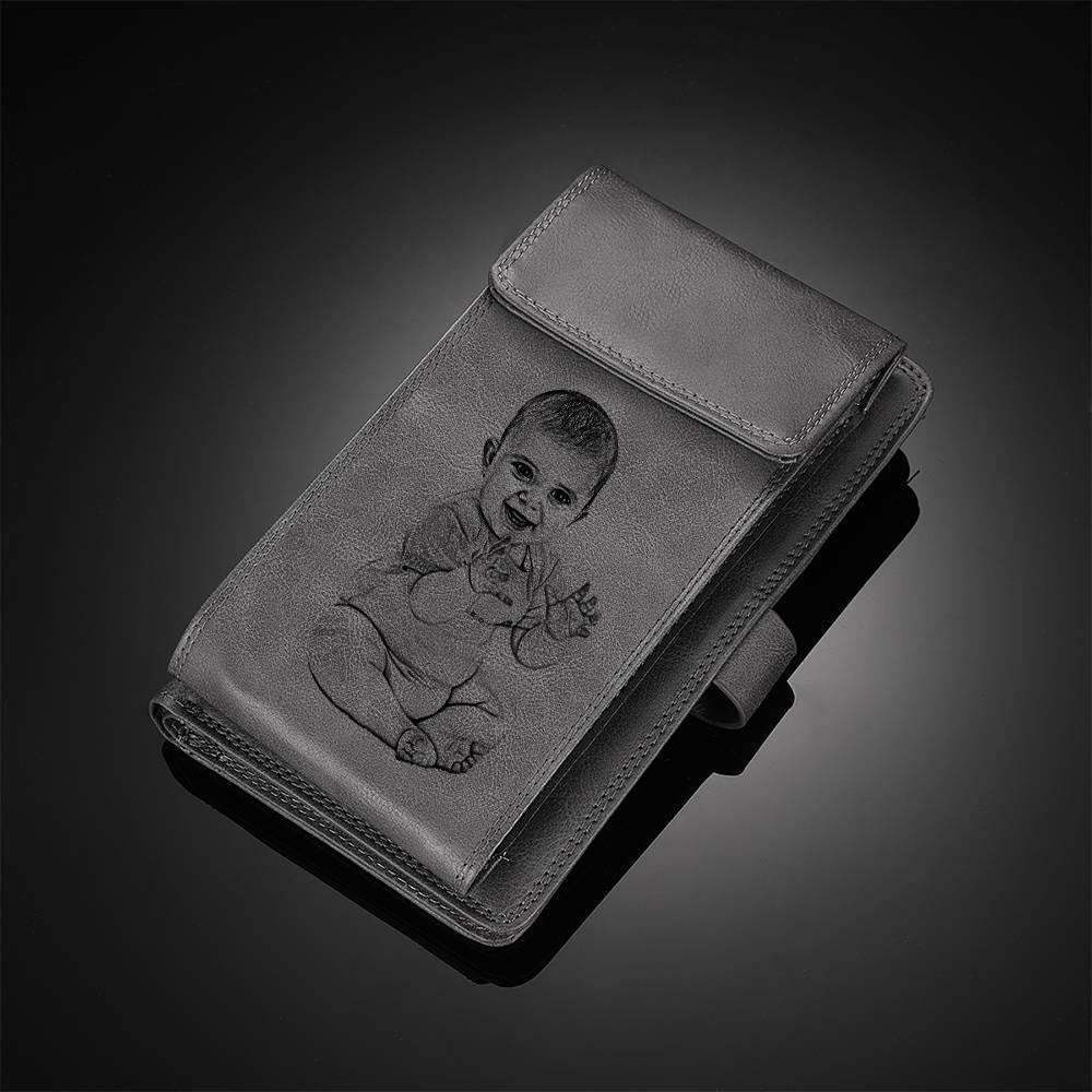 Photo Engraved Wallet Personalized Mens Wallet Photo Wallet Case