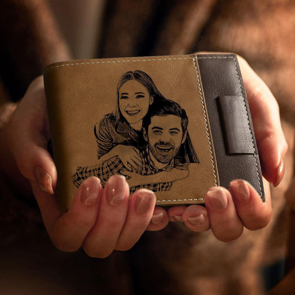 Custom Photo Engraved Wallet Antimagnetic Unique Gift