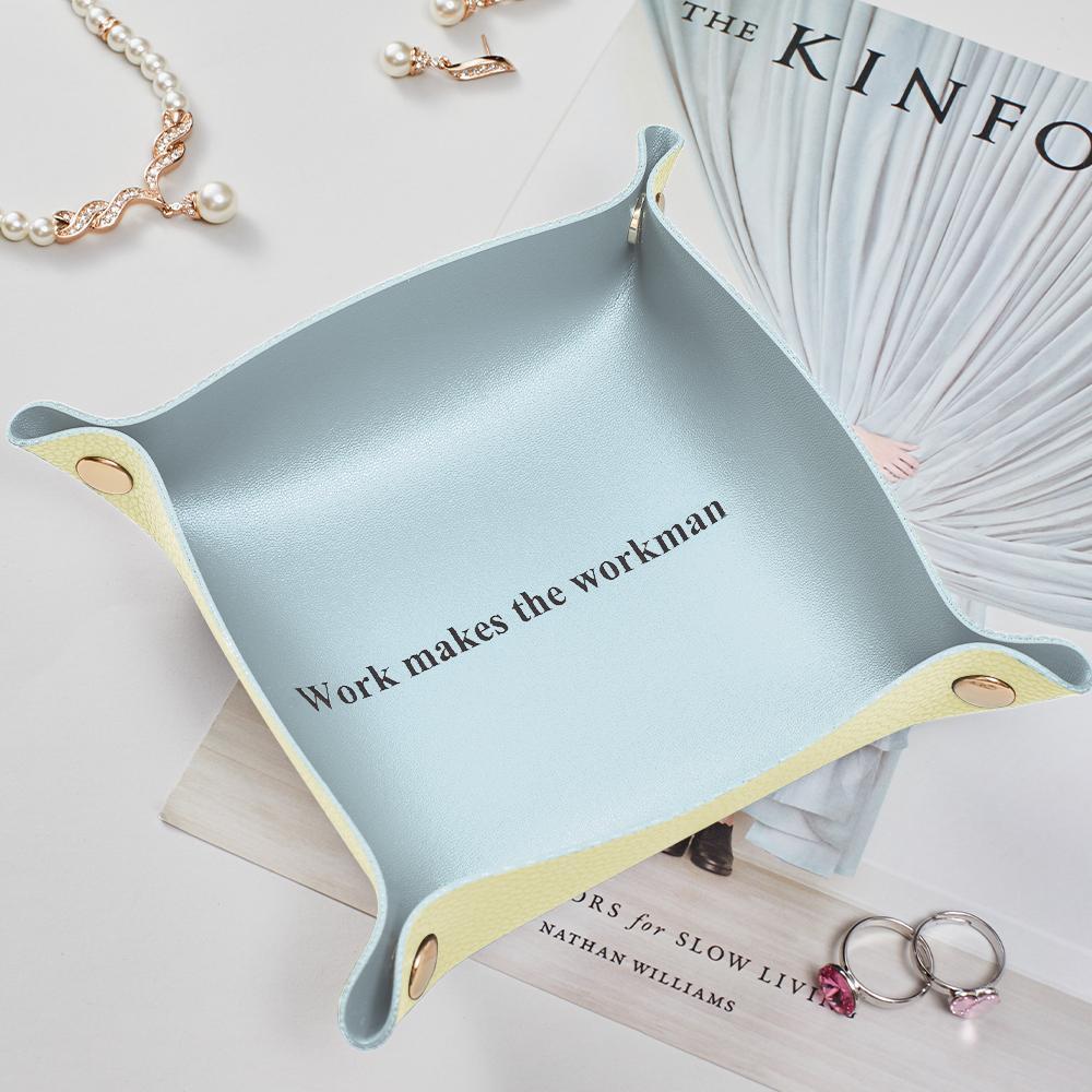 Custom Engraved Jewelry Tray Simple Unique Design PU Leather Gifts
