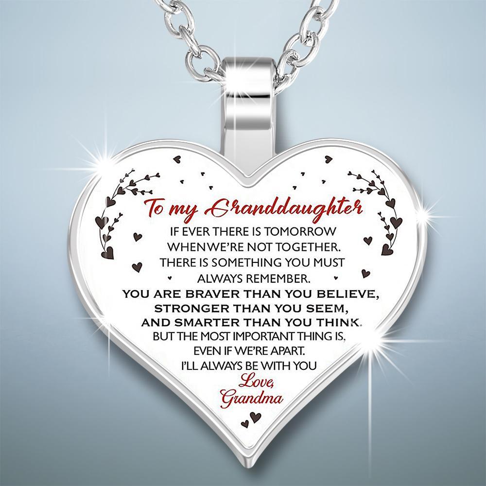 Heart Necklace A Unique and Thoughtful Gift for Granddaughter - Silver