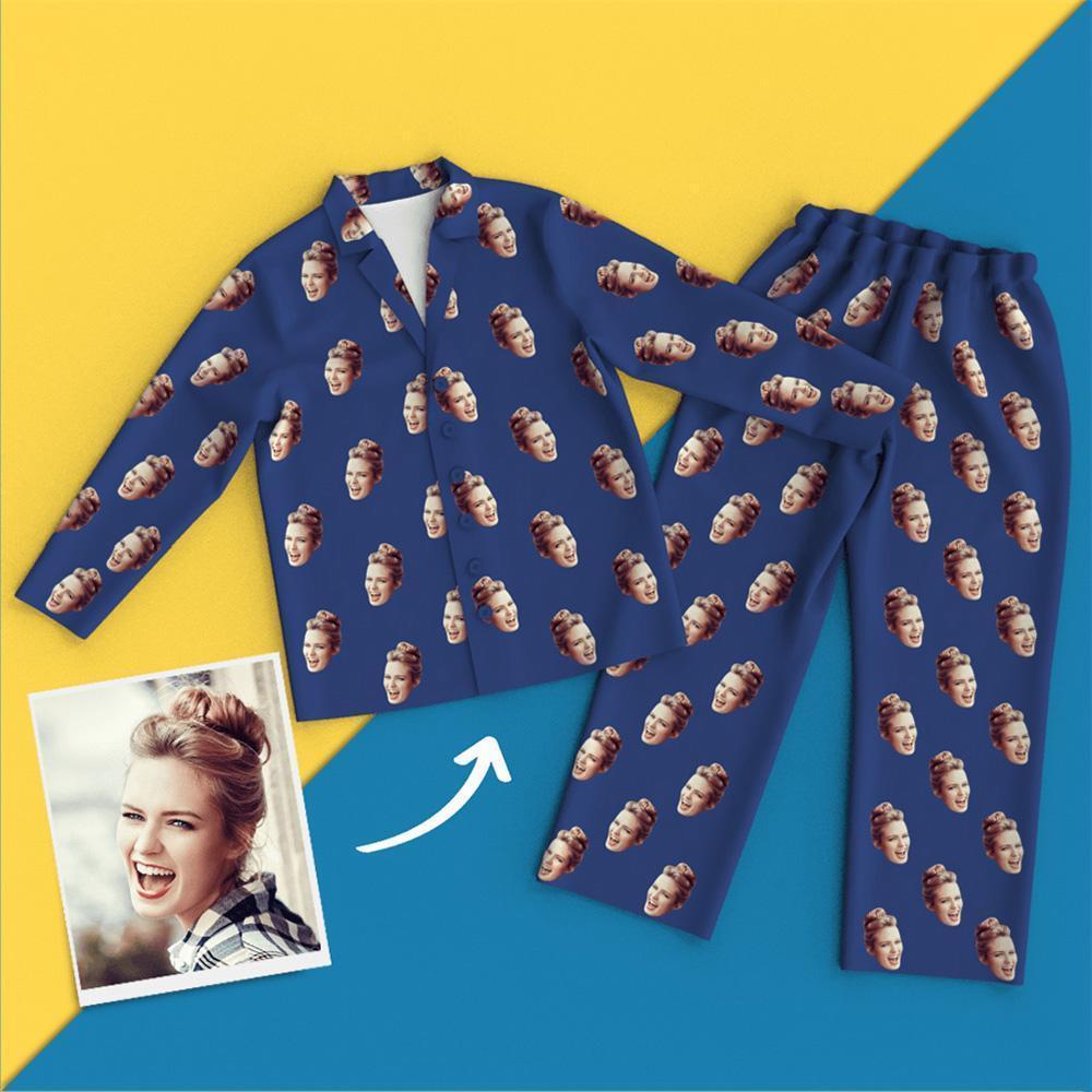 Custom Pajama Set Personalised Face Photo Sleepwear Gifts For Friends Unisex