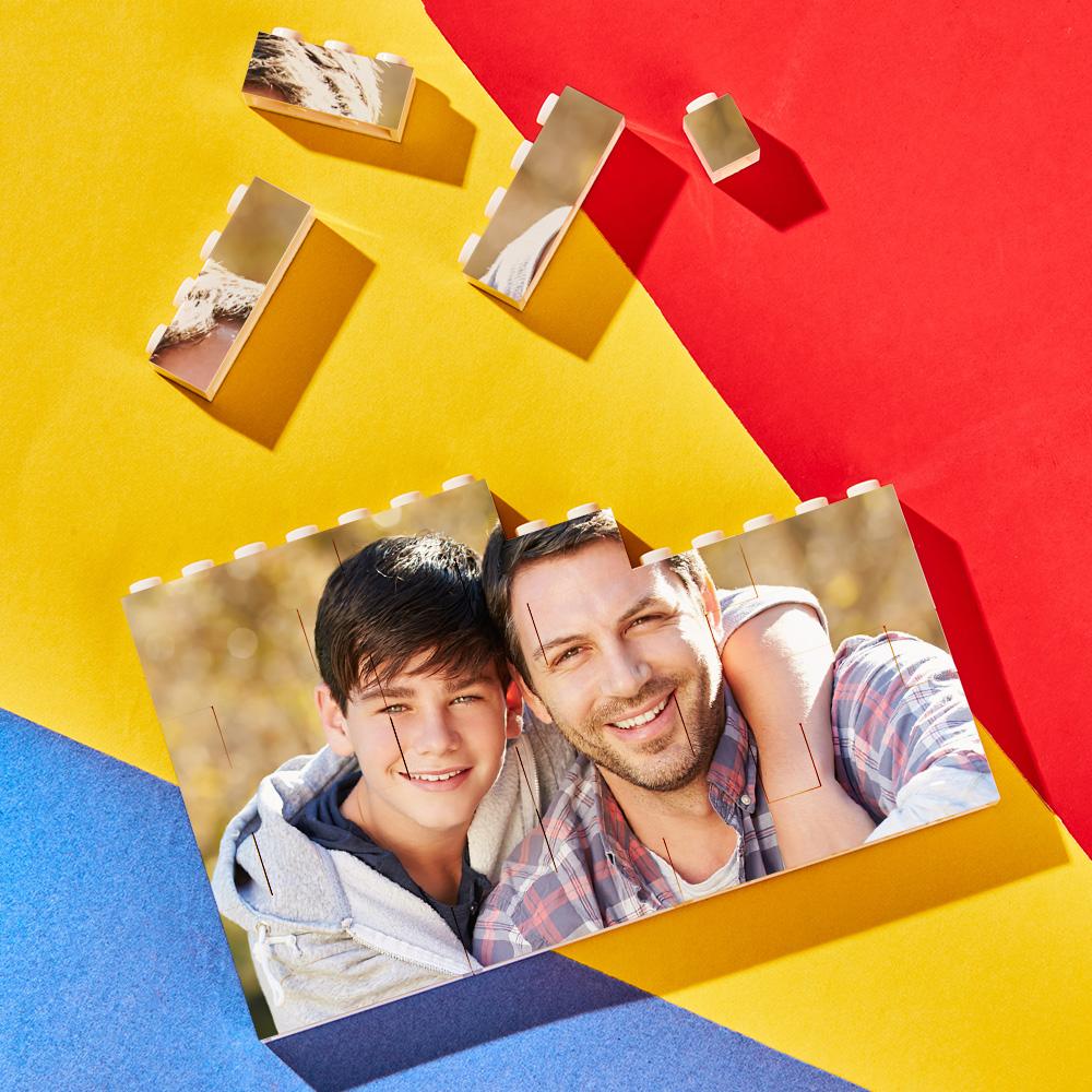 Personalised Building Brick Custom Photo Block Square Shape Gift For Father - soufeelau