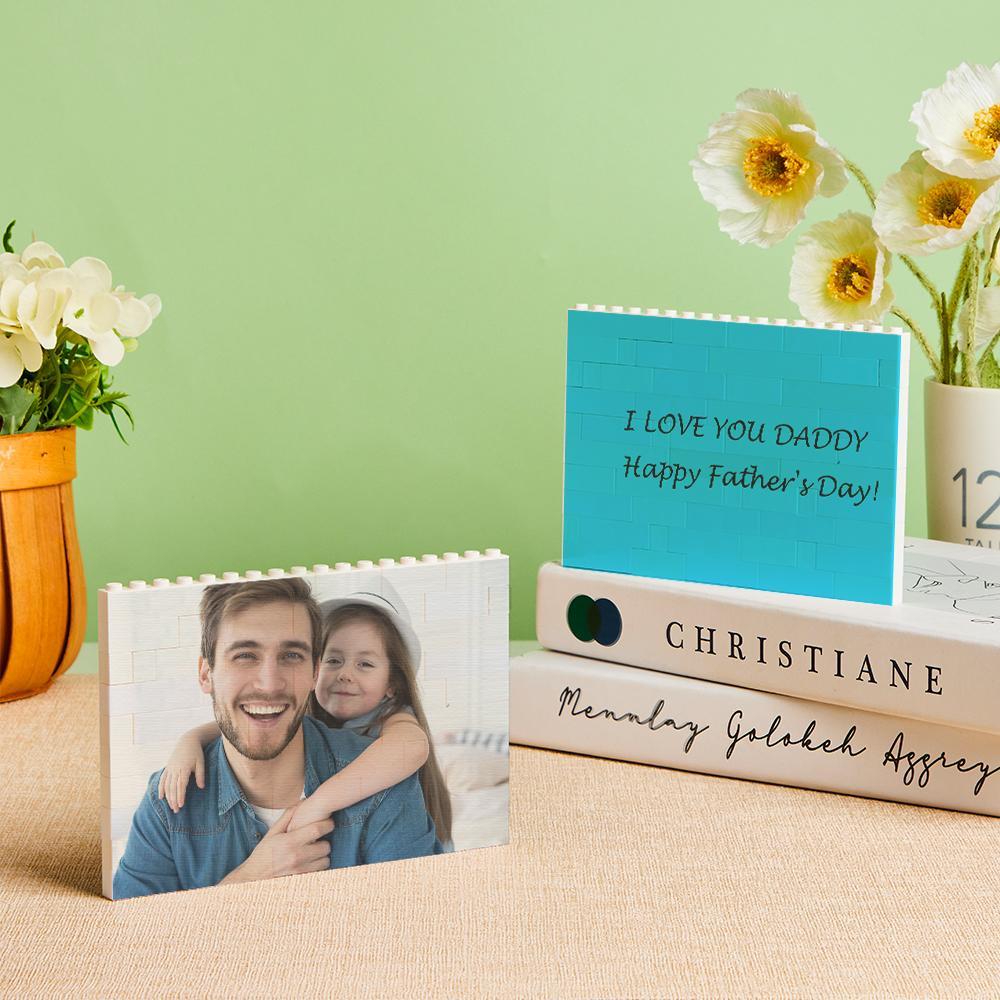 Personalised Building Brick Custom Photo Block Square Shape Gift For Father - soufeelau
