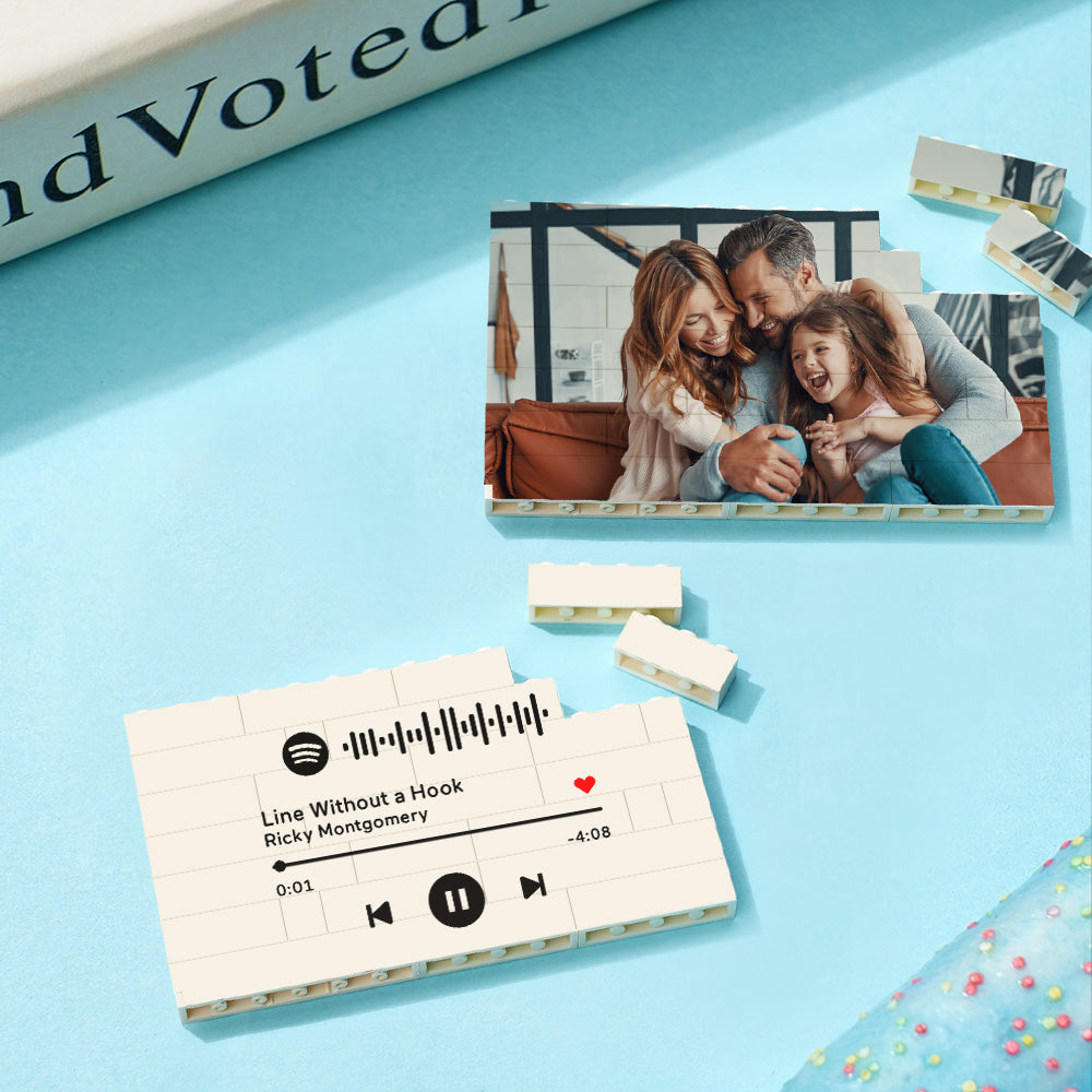 Spotify Code Personalized Building Brick Photo Block Frame - soufeelau