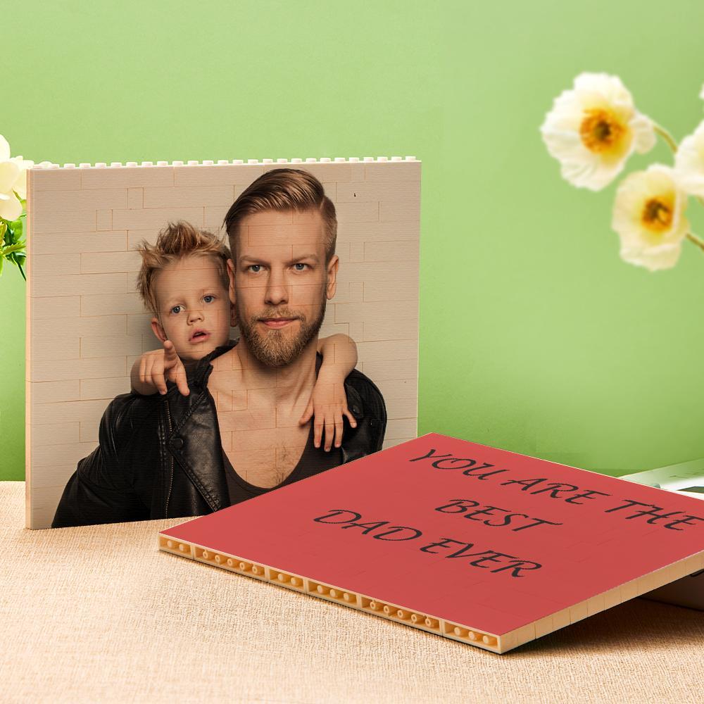 Personalised Building Brick Custom Photo Block Square Shape Gift For Father - soufeelau