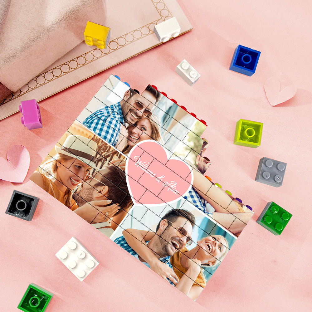 Personalised Colors Building Brick Puzzles Custom Collage Photo Block Gifts for Lovers - soufeelau