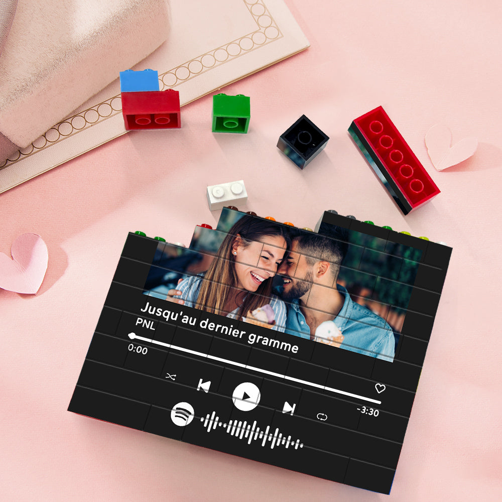 Personalised Spotify Code Building Brick Custom Photo Block Colors Brick Puzzles Gifts for Her - soufeelau