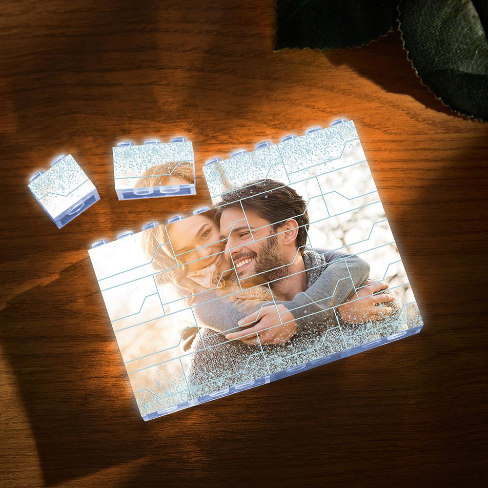 Custom Photo LED Light Building Brick Multicolor Light Up Building Bricks Gift for Him - soufeelau