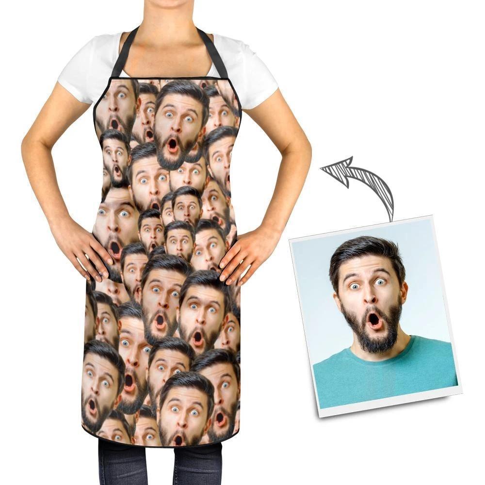 Custom Apron Kitchen Photo Mash Faces Cooking Apron For Man