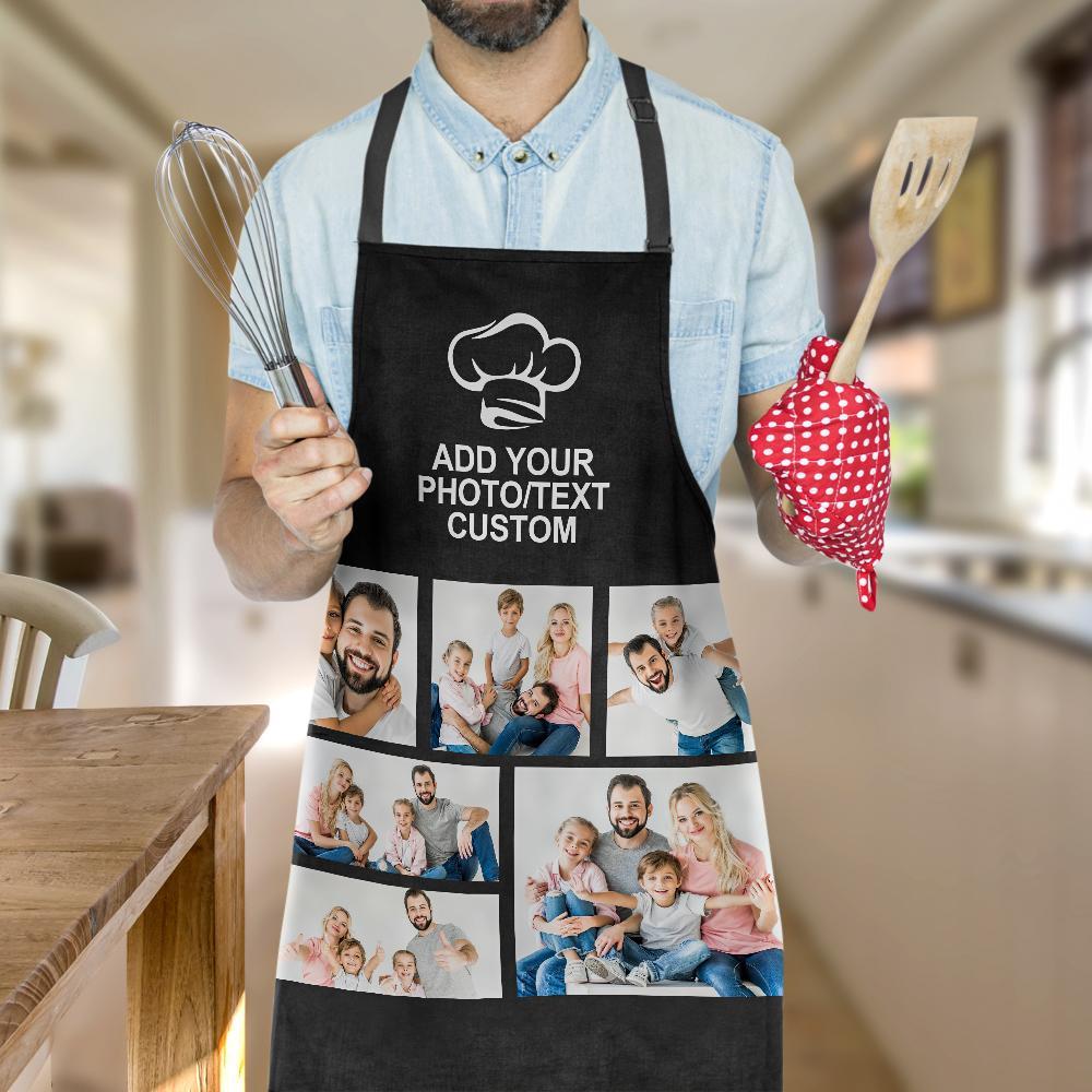 Custom Apron With Engraving Photo Collage Apron World's Best Chef - soufeelau