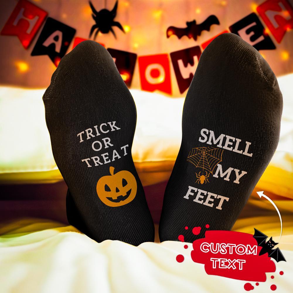 Custom Engraved Socks Trick Or Treat Halloween Gift