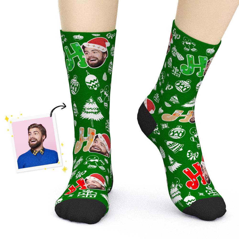 Custom Face Holiday Socks Funny Christmas Socks Gifts for Him