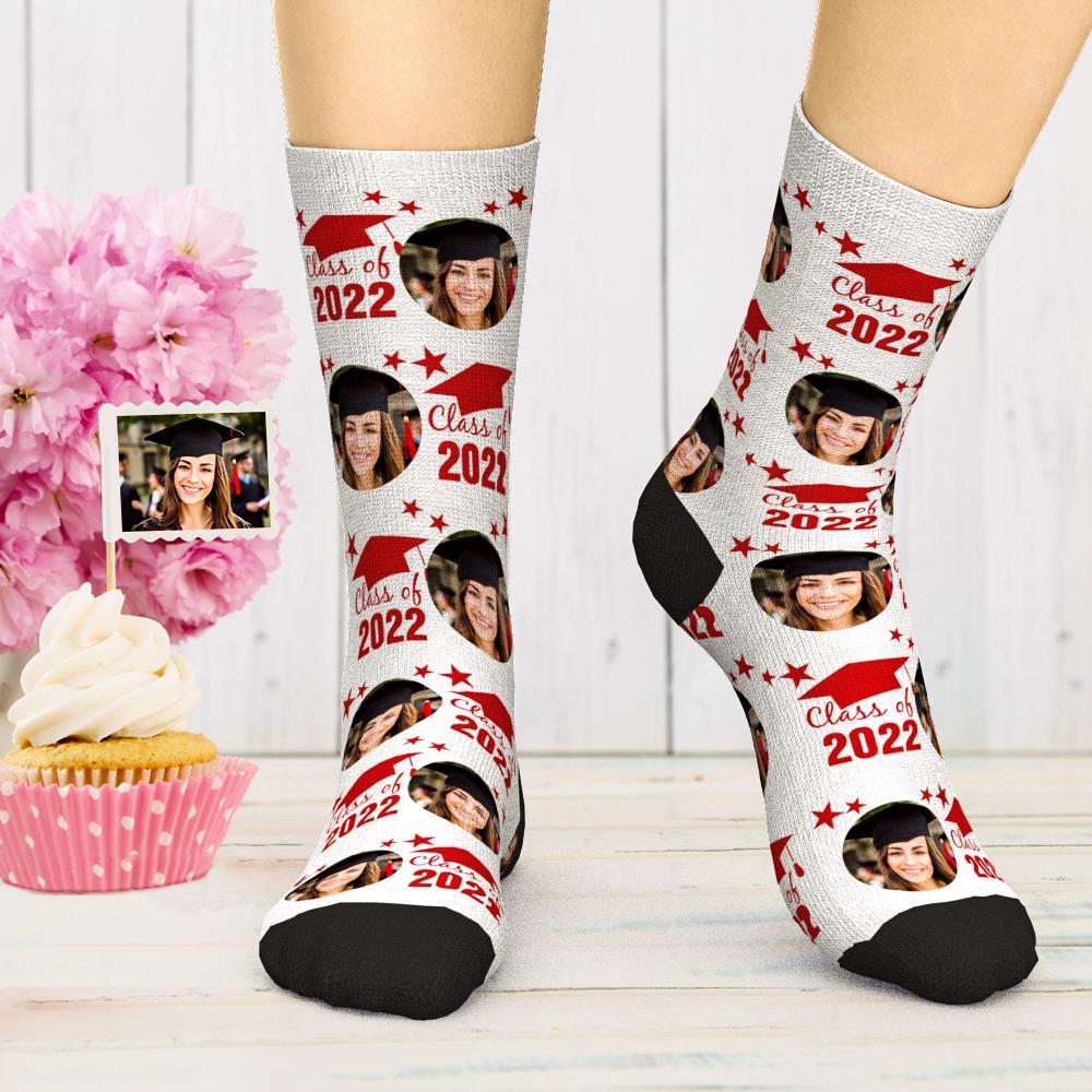 Custom Engraved Photo Socks Class of Graduation with Particular Year Gift for Graduate - soufeelau