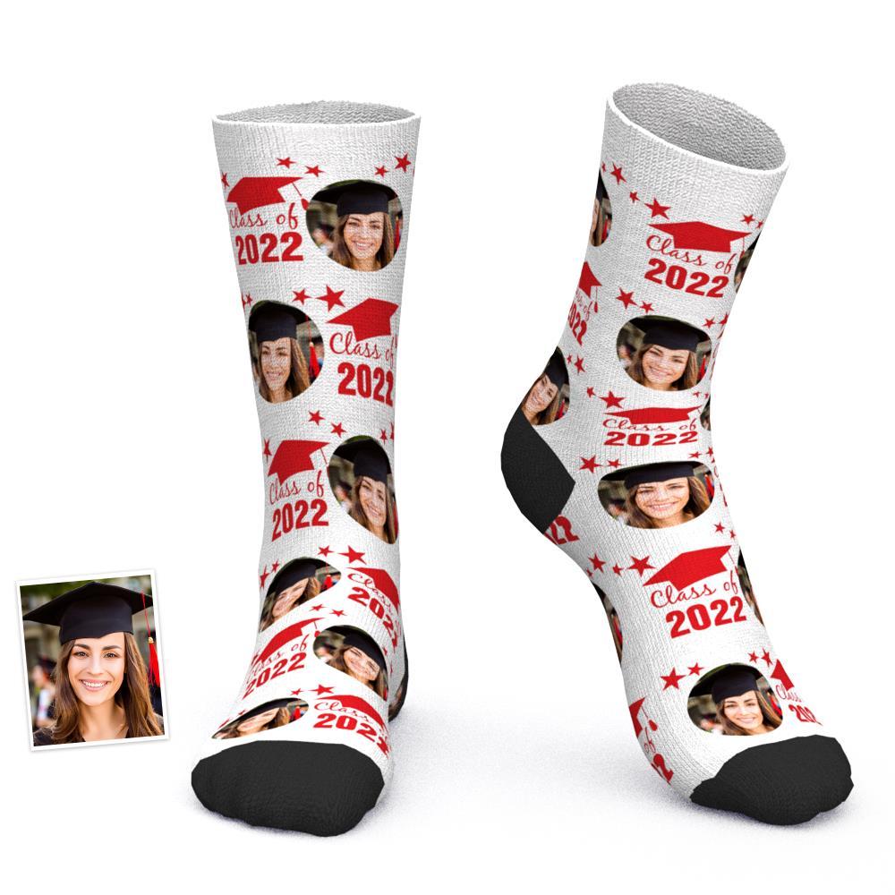 Custom Engraved Photo Socks Class of Graduation with Particular Year Gift for Graduate - soufeelau
