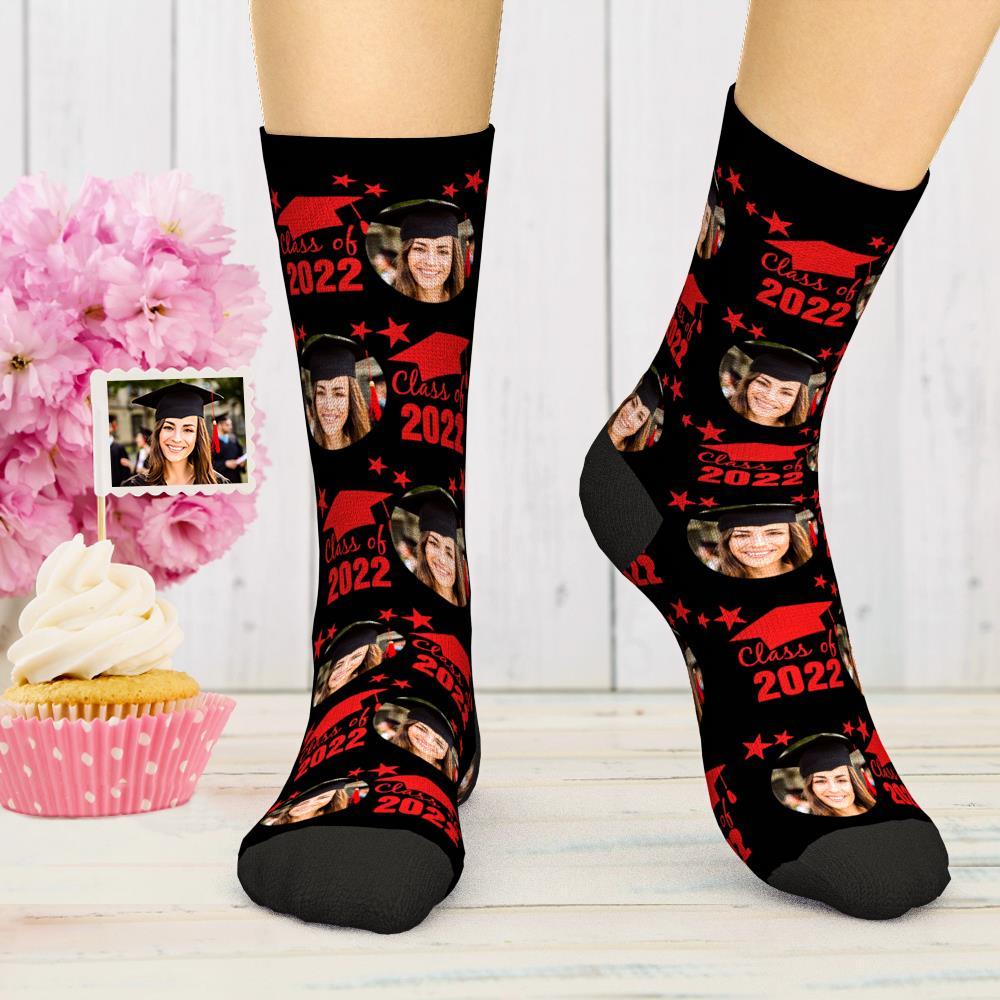 Custom Engraved Photo Socks Class of Graduation with Particular Year Gift for Graduate - soufeelau
