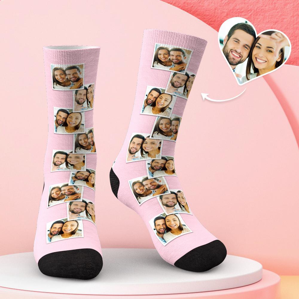 Custom Multi Photo Socks Gifts for Your Lovers with Your Photo - soufeelau