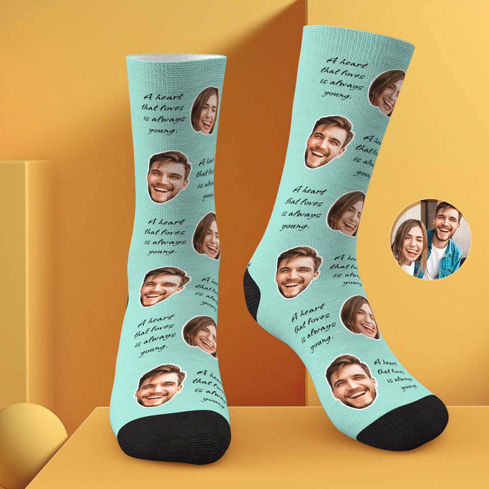 Custom Photo Face Socks Colorful Group Photo Gifts for Couple - soufeelau