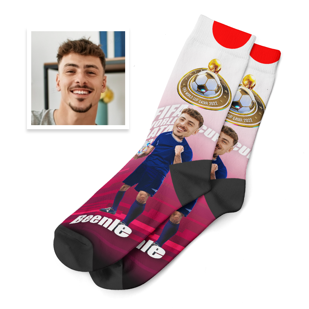 Custom Photo Names Socks Personalized World Cup 2022 Socks for Friends - Japan - soufeelau