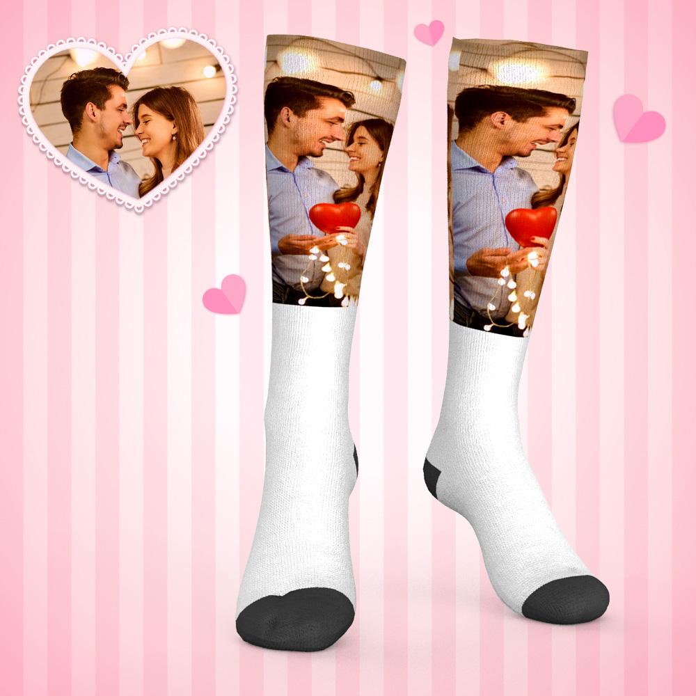 Custom Photo Knee High Socks For Lovers - soufeelau