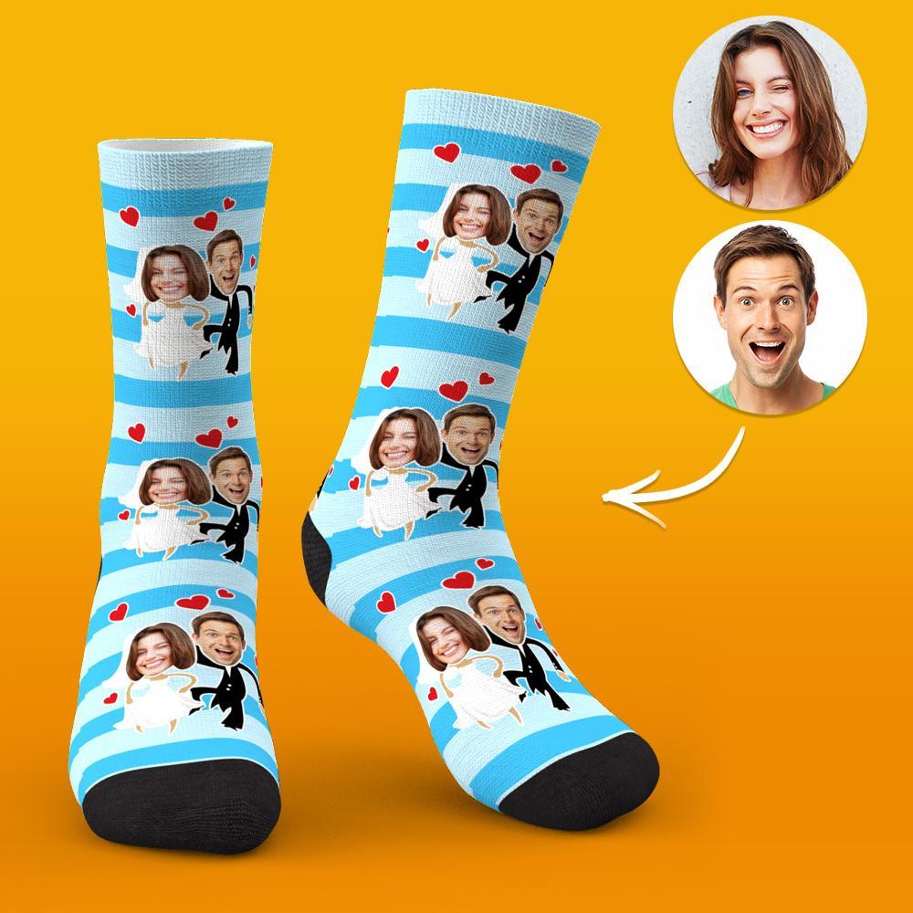 Custom Face Socks Wedding Socks Gift Ideas for Couples - soufeelau