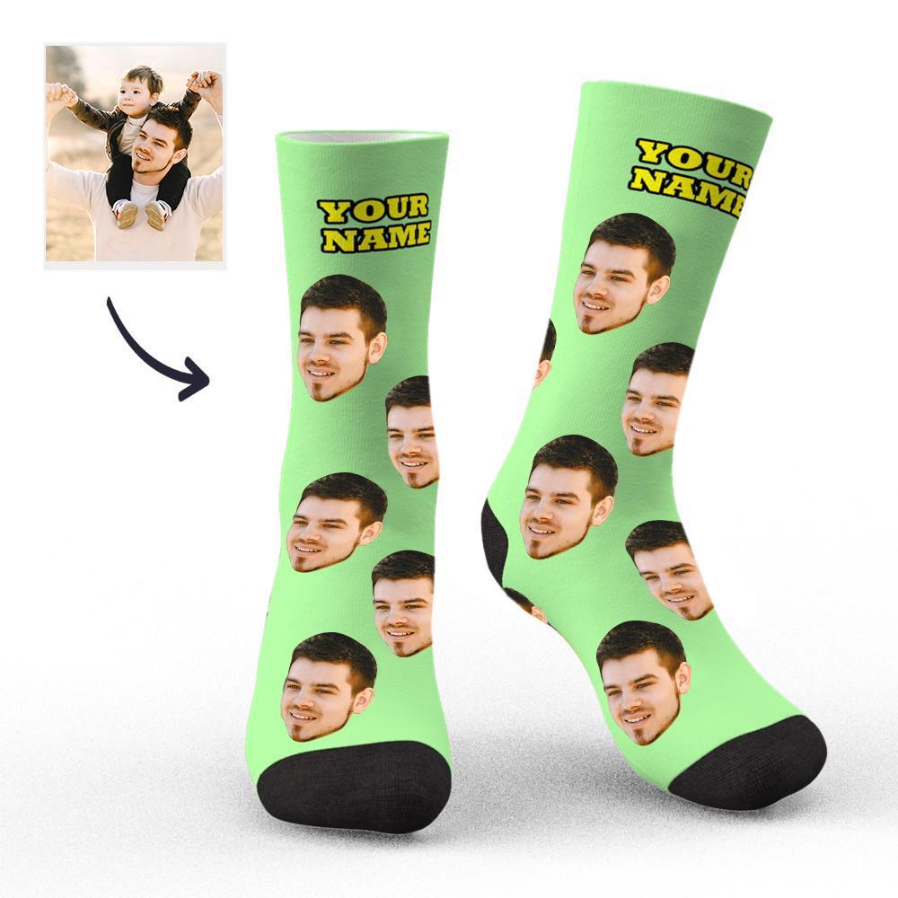 Face Socks Custom Socks Photo Socks with Your Text 3D Preview Gifts for Dad-Father's Day Gift-Christmas Gifts