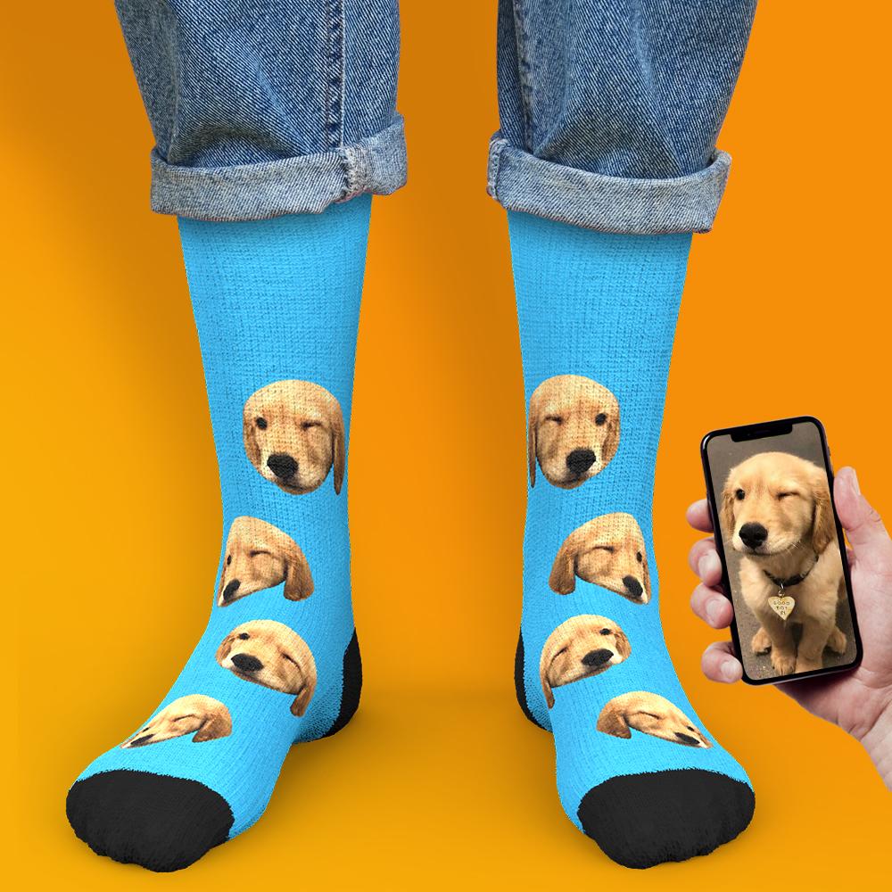 Custom Socks Face Socks Photo Socks with Your Text 3D Preview Colorful Socks for Pet - soufeelau