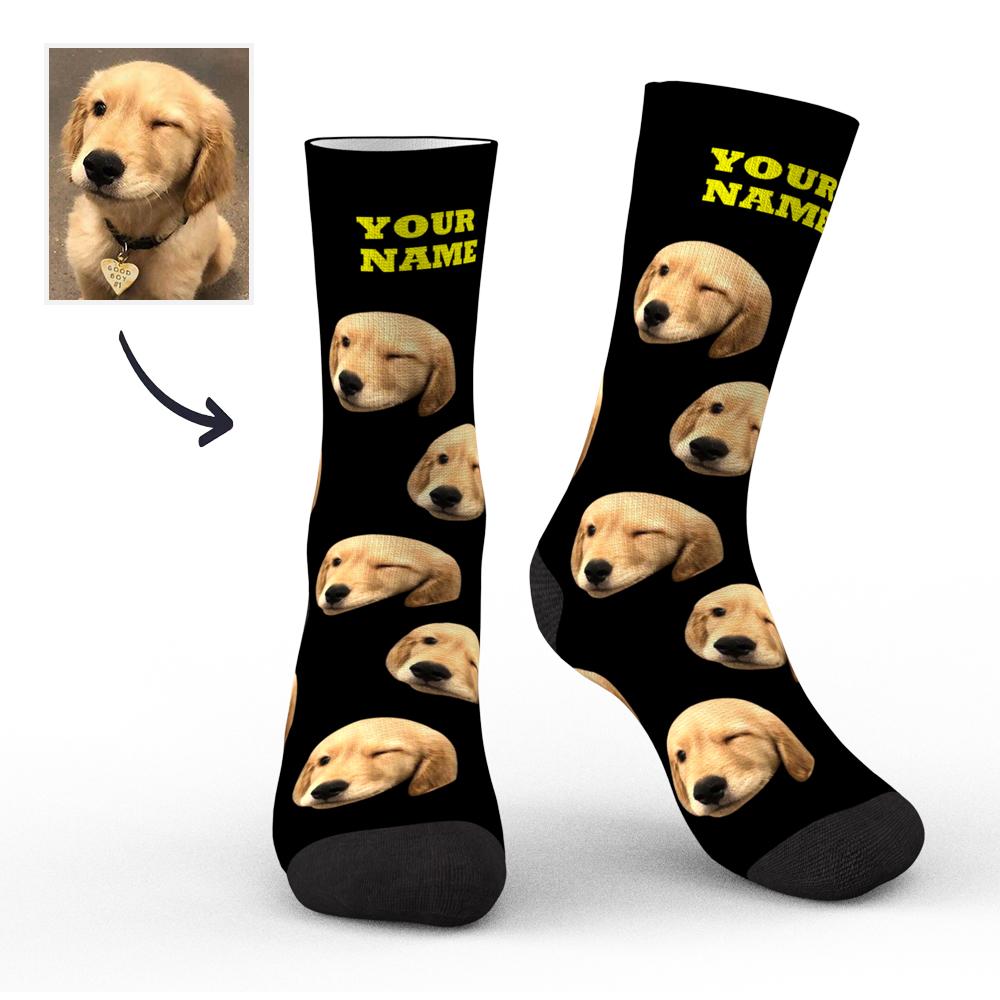 Custom Socks Face Socks Photo Socks with Your Text 3D Preview Colorful Socks for Pet - soufeelau
