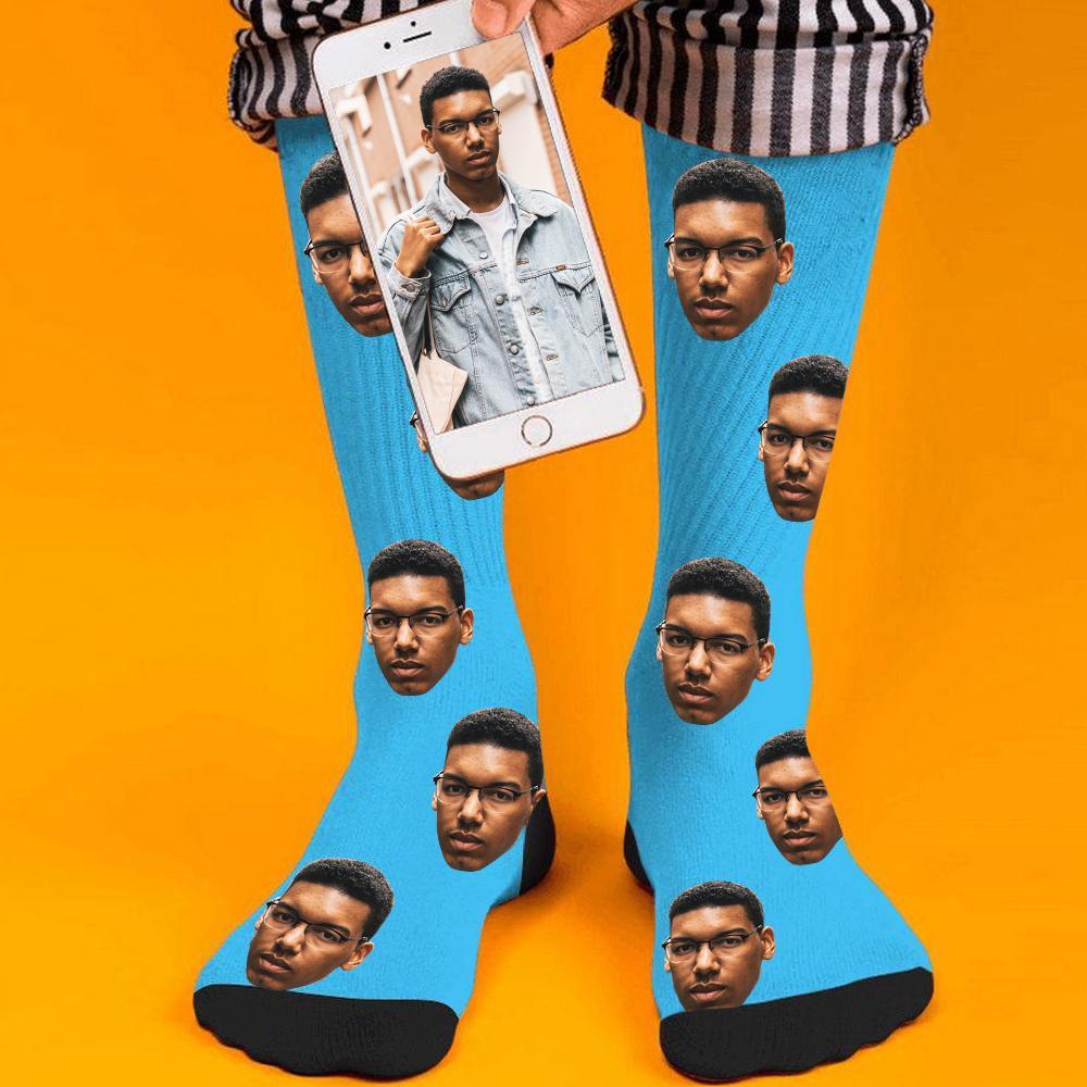 Custom Socks Face Socks Photo Socks with Your Text 3D Preview Colorful Socks For Christmas Gift