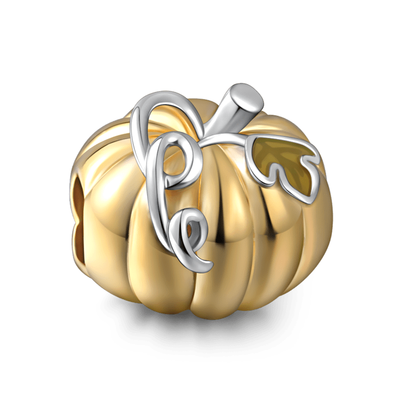 Pumpkin Charm 18k Gold Plated Silver