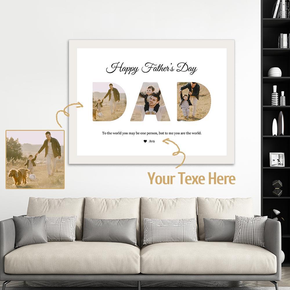 Custom Photo Painting Text Wall Decoration For Dad - soufeelau