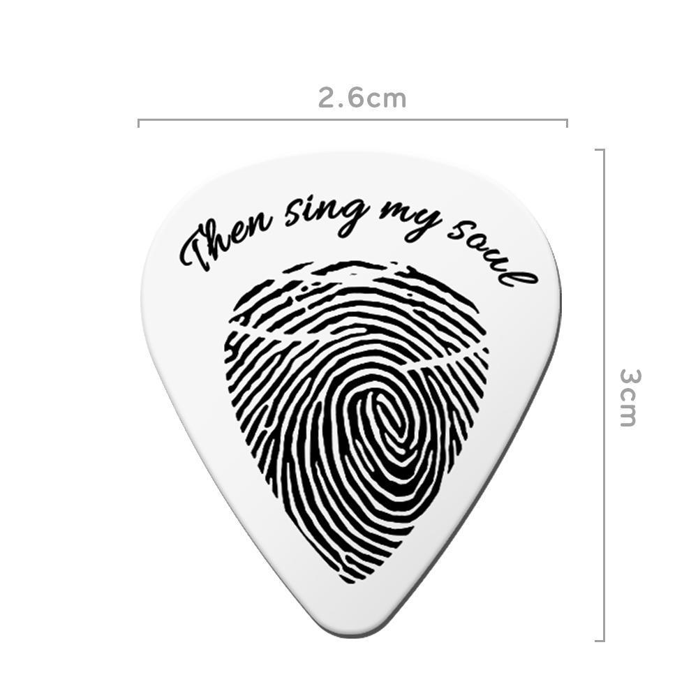 Custom Fingerprint Engraved Guitar Pick Custom Hand Stamped Pick Dad Or Music Lover Personalized Gift